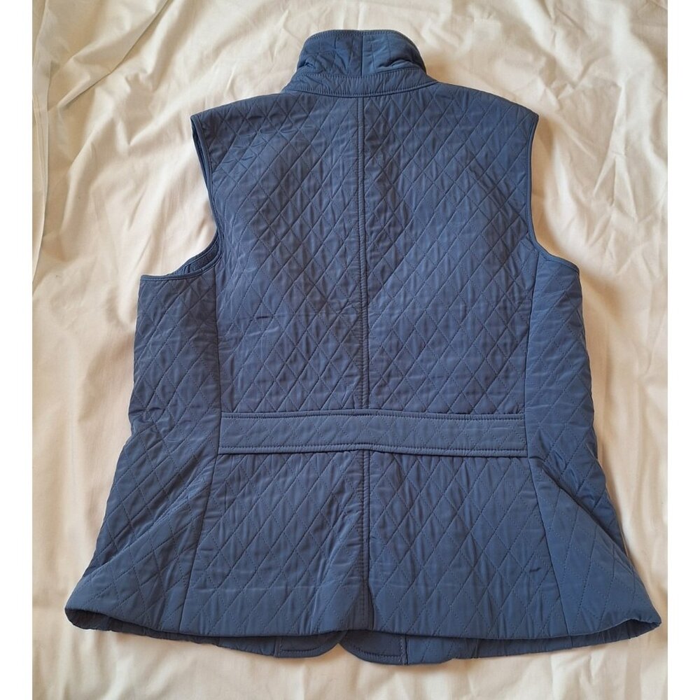 New TALBOTS Sleeveless Quilted Vest Sz L Blue Button Front NWT $89 - Picture 10 of 10